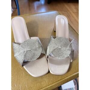 Neutral Woven Block Heel Slide Sandals | Coastal Chic NWOB